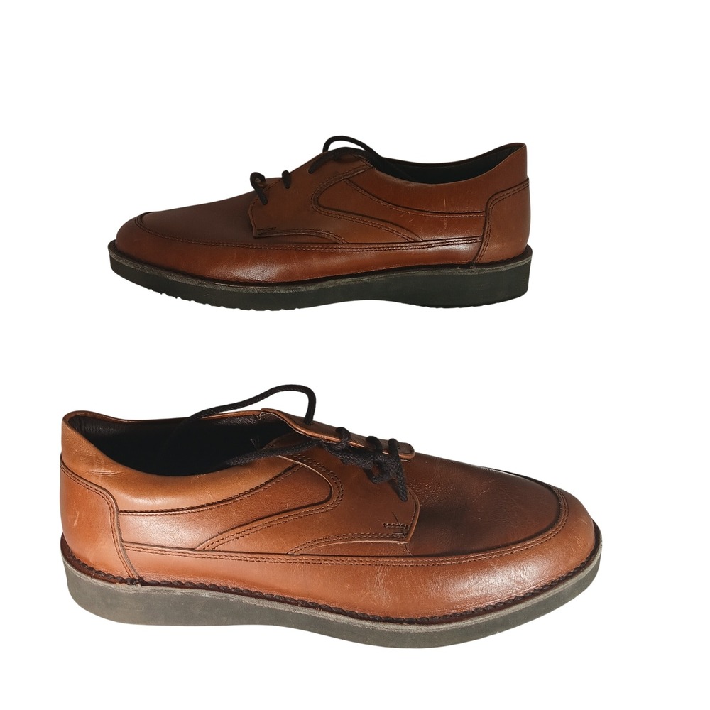Dexter Oxford Shoes 10M Tan Leather Apron Toe Made in USA Vintage Heritage X288